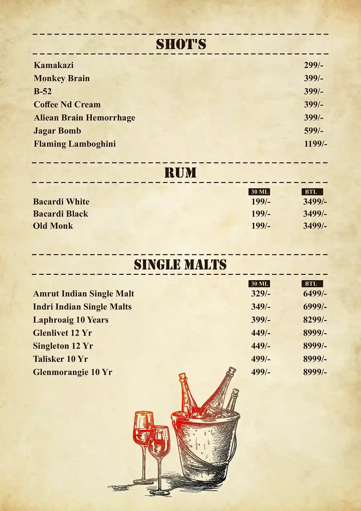 Bar Menu