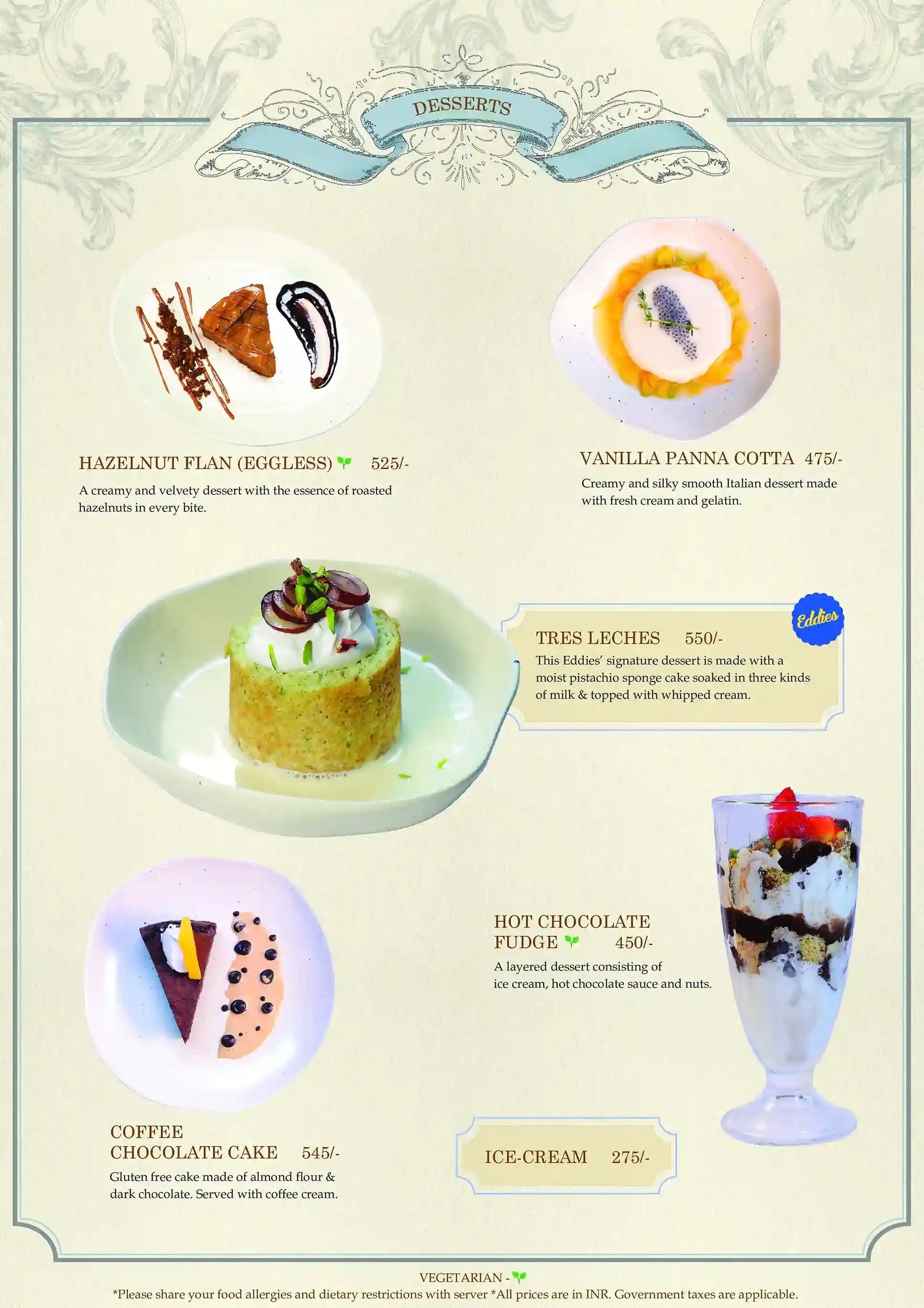 Dessert Menu