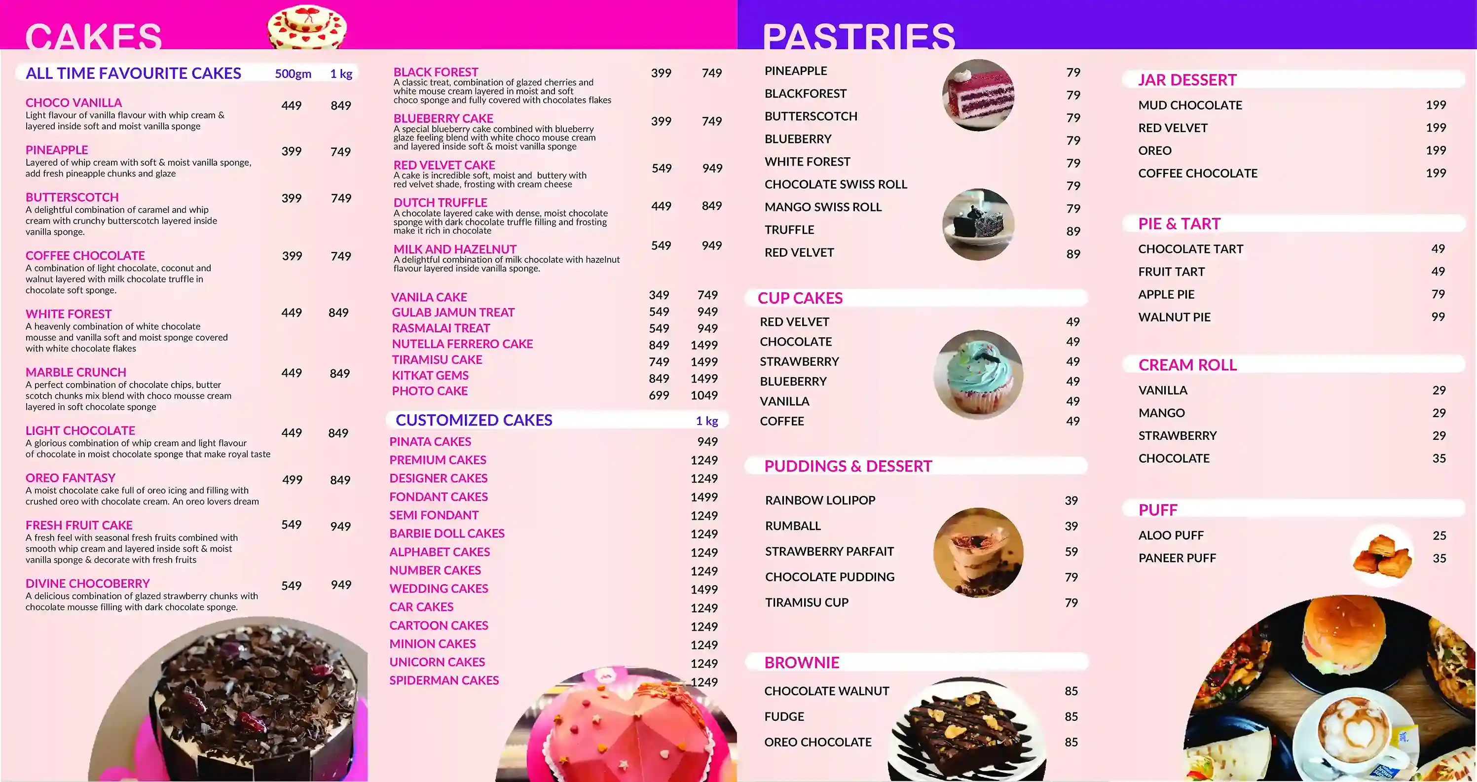 Dessert Menu