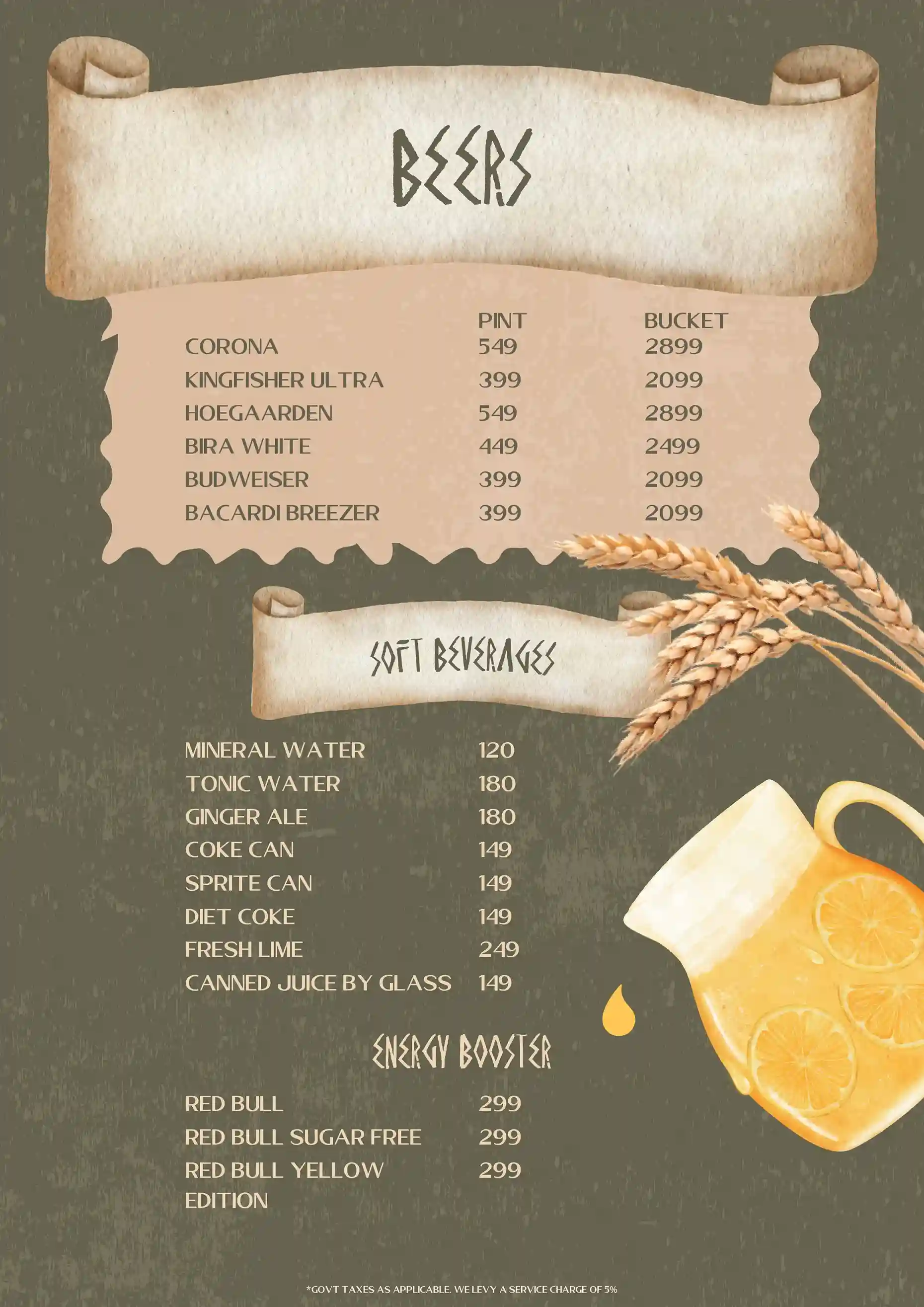 Bar Menu