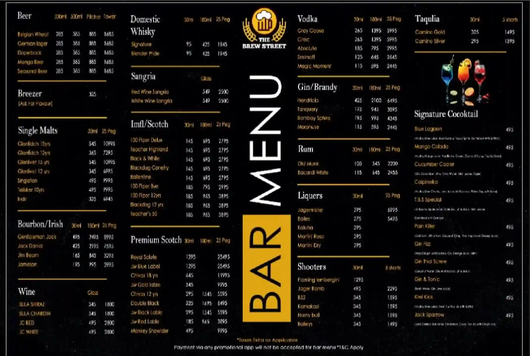 Bar Menu