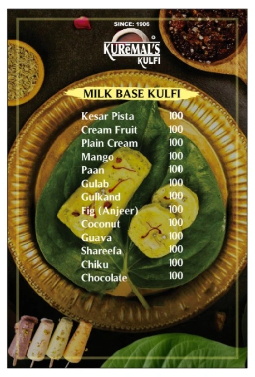 Dessert Menu