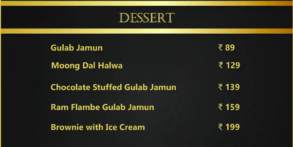 Dessert Menu