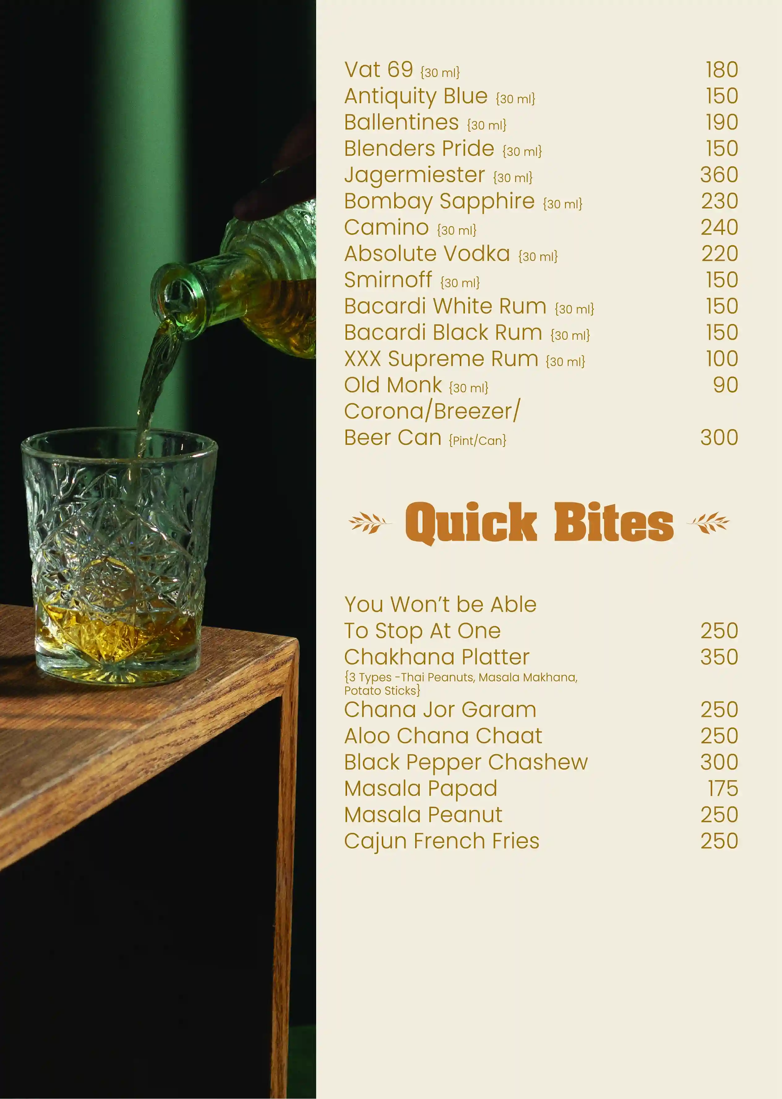 Bar Menu