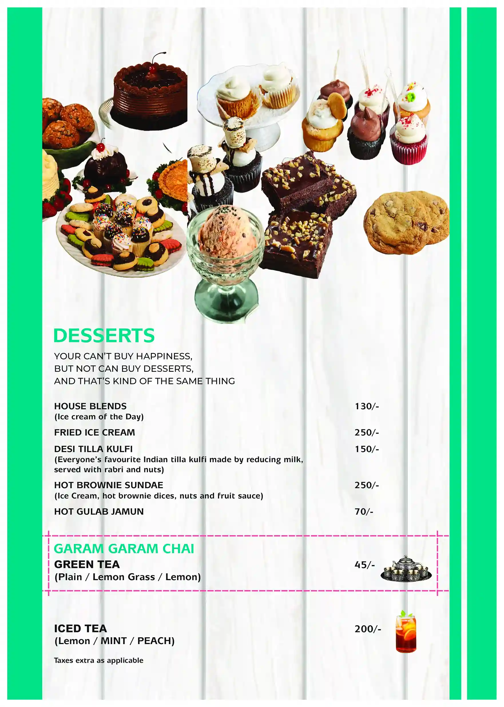 Dessert Menu