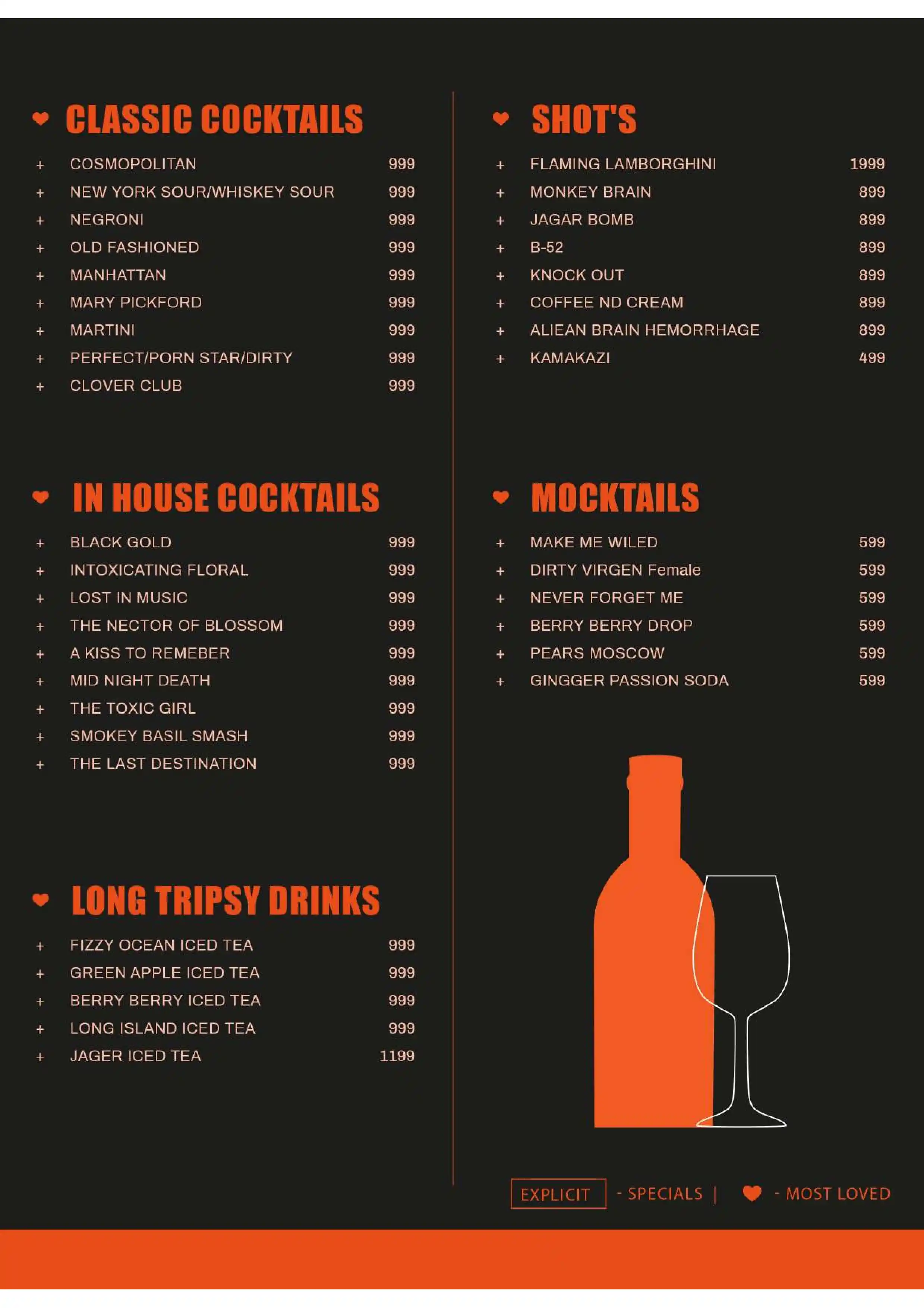 Bar Menu