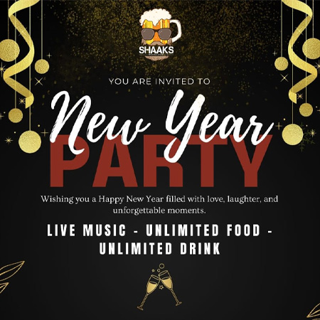 New Year Party at Shaaks – Celebrate 2025 in Style