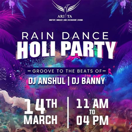 Rain Dance Holi Party at Arista Hotel